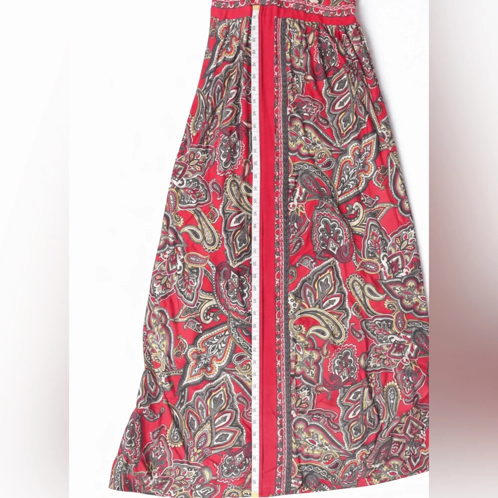 INC International Concepts Paisley Maxi Dress Pink Gray Sleeveless Size Small - Picture 7 of 7